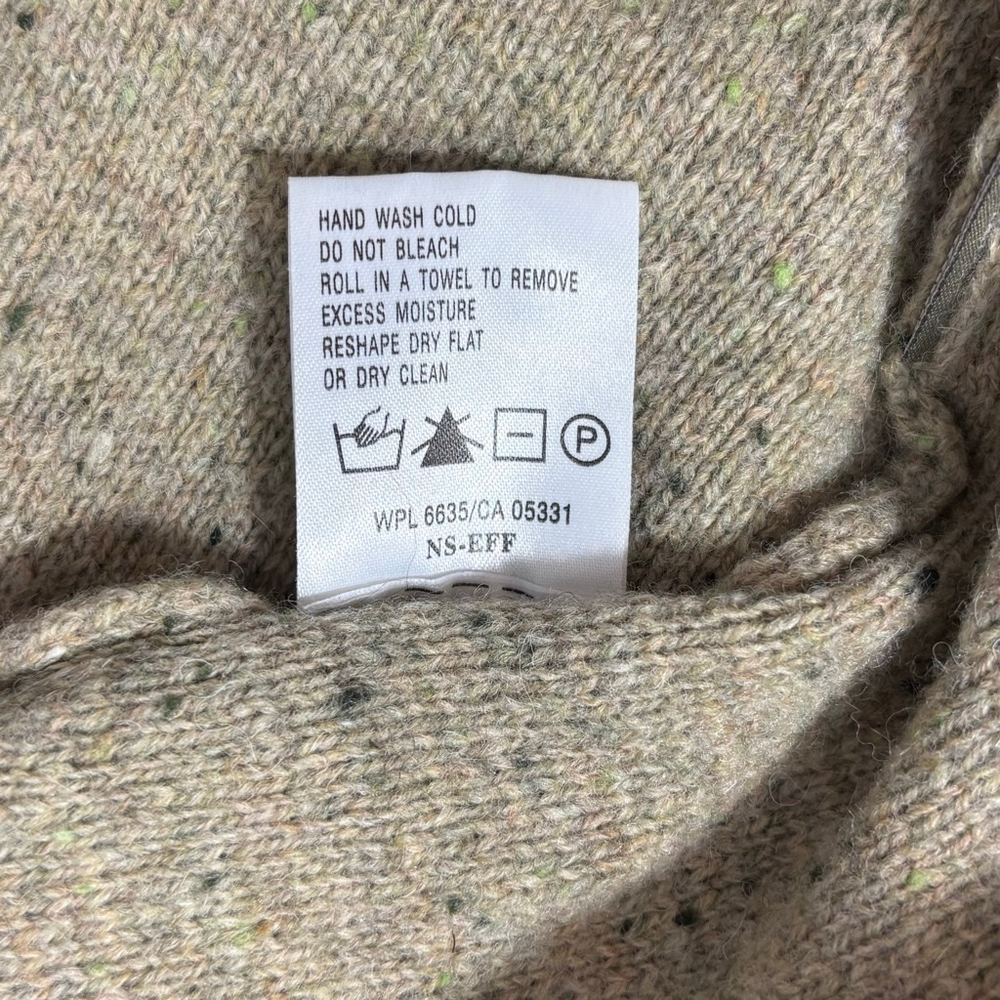 Women's Small Woolrich Lamb’s Wool Zip Cardigan Sweater Khaki Heather - Picture 8 of 8